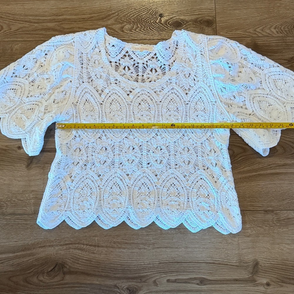 Solitaire Ivory Crochet Pattern sweater - Picture 7 of 10